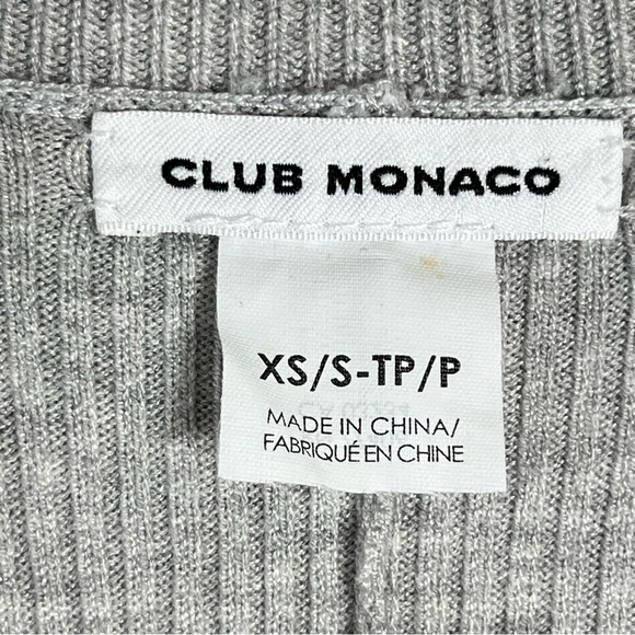 Club Monaco Women's Gray Ruffle Open Front Cardigan Size XS/S Feminine - Picture 10 of 10